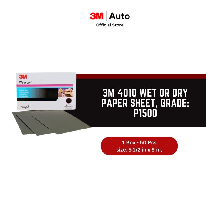 3M™ 401Q Wet or Dry Paper Sheet, grade: P1500, siz