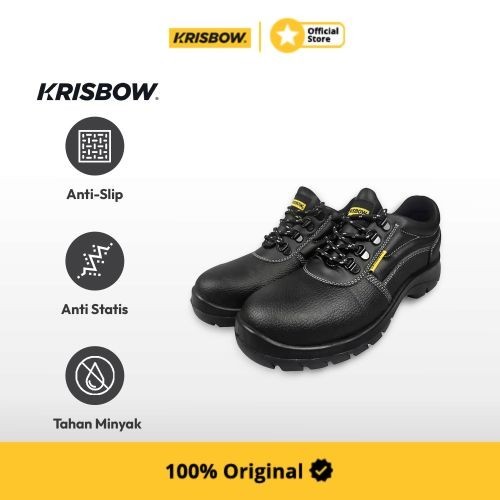 Krisbow Sepatu Safety Shoes Argon 4 Inchi Ukuran 39- Hitam