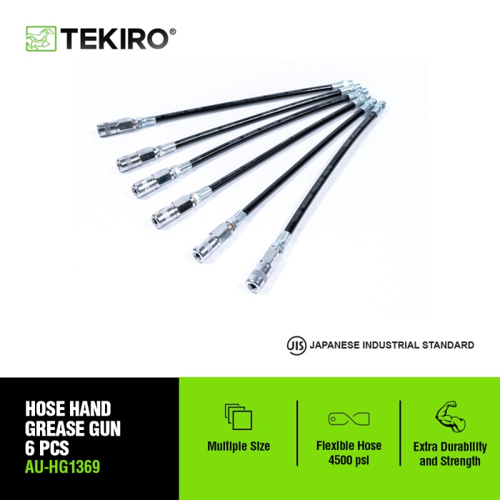 TEKIRO SET HOSE HAND GREASE GUN 6 PCS /SELANG POMPA GEMUK