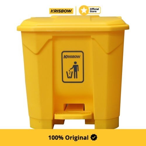Krisbow Dust Bin Tempat Sampah Plastik Outdoor 30 Ltr - Kuning