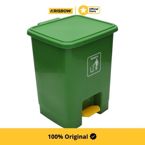 Krisbow Dust Bin Tempat Sampah Outdoor Pedal Plastik 15 Ltr