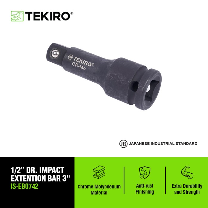 TEKIRO 1/2 INCH IMPACT EXTENTION BAR 3 INCH / TOOLS / ALAT PERKAKAS