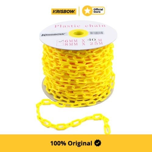 krisbow rantai dekorasi plastik 6 mm - kuning