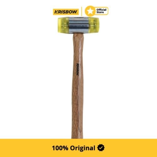 Krisbow Palu Plastik Dengan Handle Kayu 4 Cm - Kuning