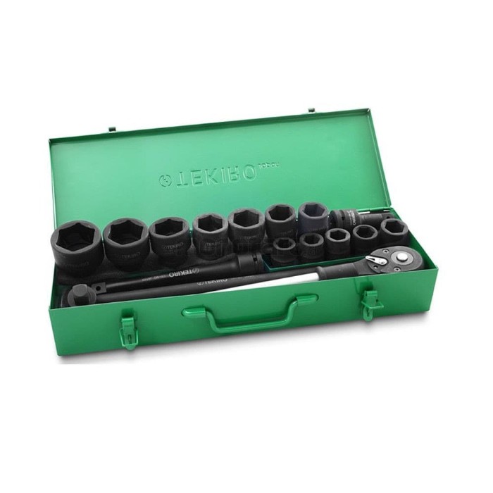 TEKIRO 3/4 INCH IMPACT SOCKET SET 6 PT 17 PCS / SAMBUNGAN SOK IMPACT