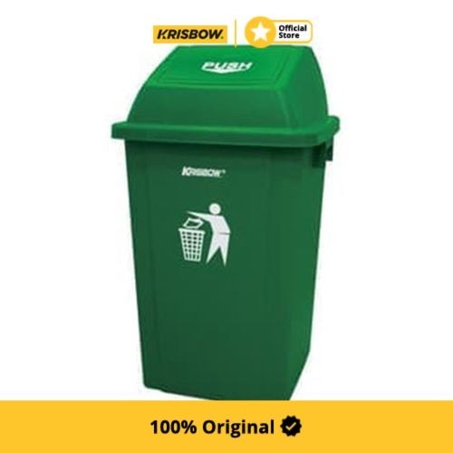 Krisbow Dust Bin Tempat Sampah Plastik Push Cover 40 Ltr