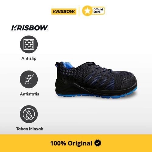 Krisbow Ukuran 42 Sepatu Pengaman Auxo - Hitam/Biru