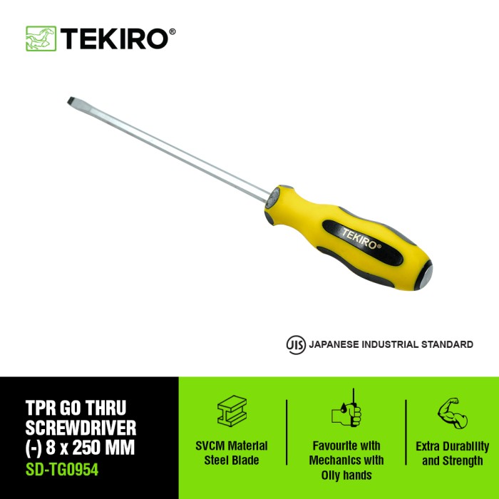 TEKIRO OBENG TPR GO THRU (-) 8 X 250 MM /OBENG TPR / TOOLS