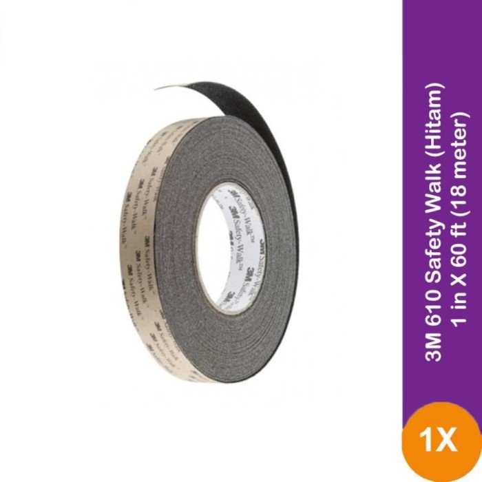 3M 610 Safety Walk (Hitam) - 1 in X 60 ft (18 mete