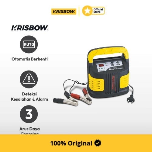 Krisbow Battery Charger Aki Mobil 12V 2A/6A/12A Erbc12
