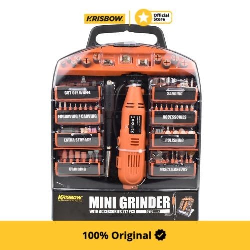 Krisbow Set Gerinda Mini Grinder 3Mm + Aksesoris 217Pc Irdgs
