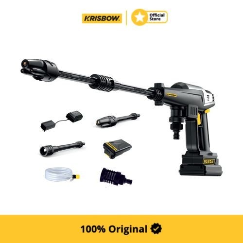 Krisbow Cordless High Pressure Cleaner 35 Bar 20 V - Hitam