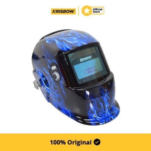 krisbow helm las dengan pengatur gelap kaca - hitam