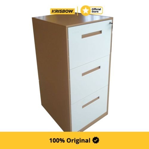 Krisbow File Cabinet Lemari Arsip 3 Laci - Cokelat
