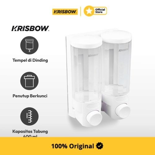 Krisbow Dispenser Soap Tempat Sabun Double 400Ml - Putih