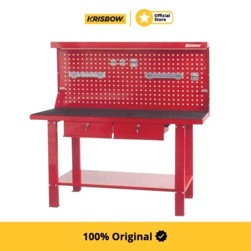 Krisbow Work Bench Meja Workshop 150X64X156 Cm - Merah