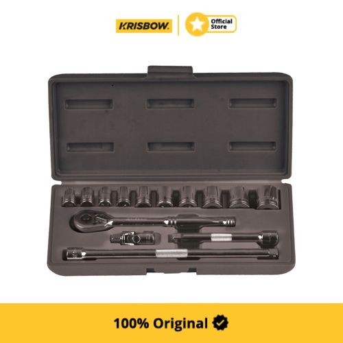 Krisbow Kunci Socket Sq 8 Inci 10-22 Mm Lrsos1 Set 14 Pcs