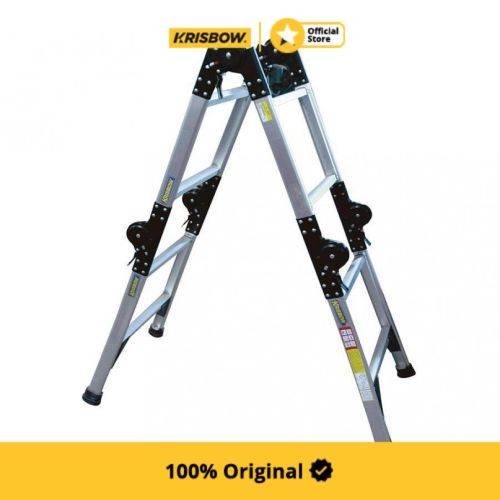 Krisbow Ladder Adjustable Tangga Lipat Aluminium 2.6 Mtr
