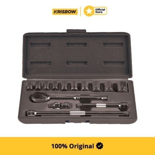 Krisbow Kunci Sok Socket Set 3/8In 1/4-7/8Inc 14Pc