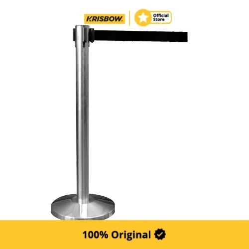 Krisbow Handrail Tiang Antrian Stainless Steel Tali - Hitam