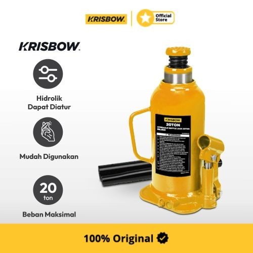 Krisbow Hydraulic Bottle Jack Dongkrak Botol 20 Ton Erljb20