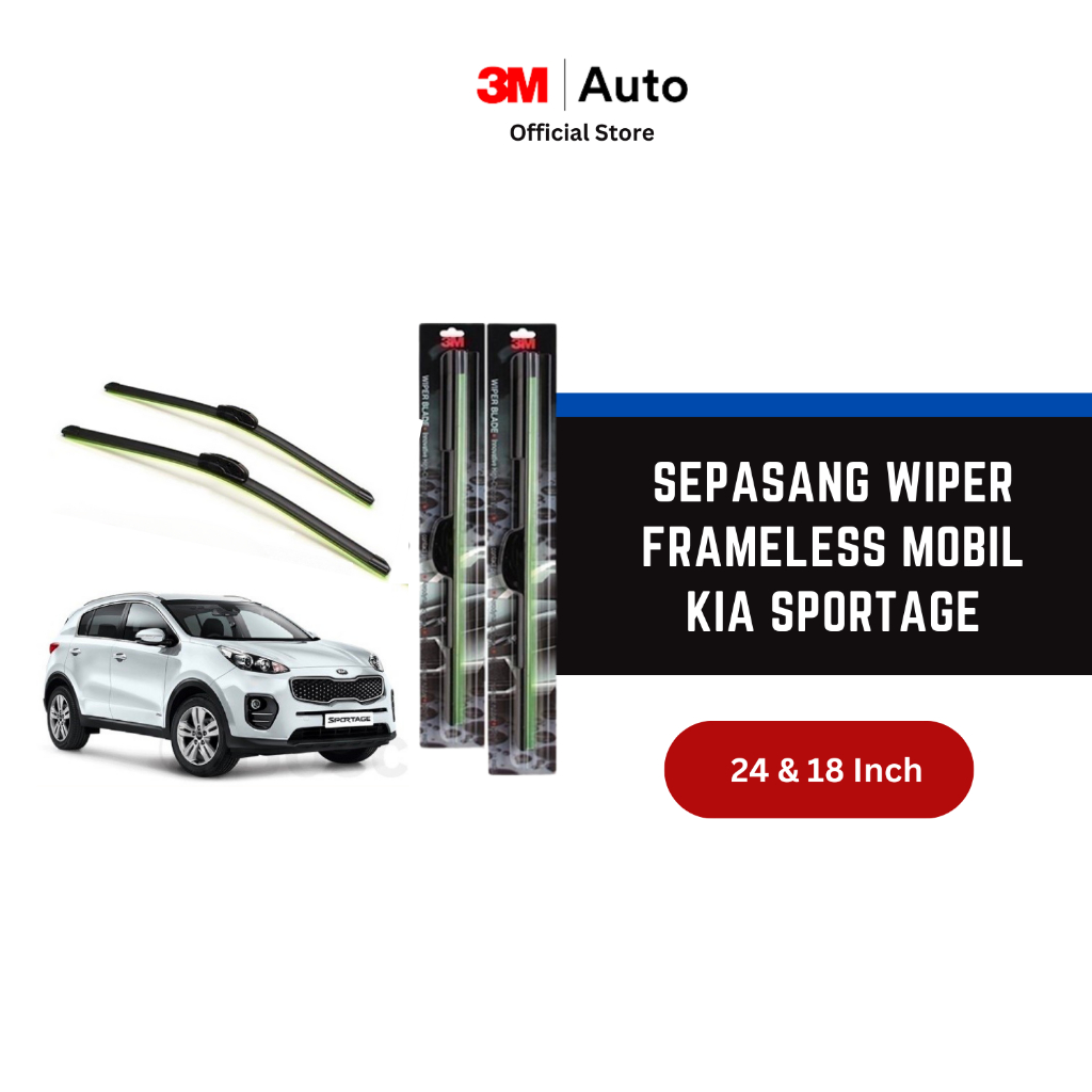 3M Wiper Frameless Mobil Kia Sportage - 24 dan 18 