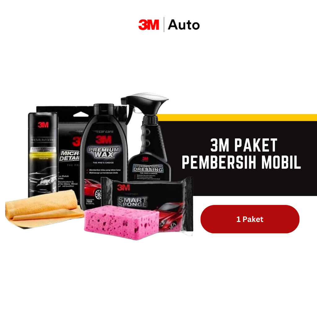3M Auto Paket Pembersih Mobil - Lap Microfiber, Pe